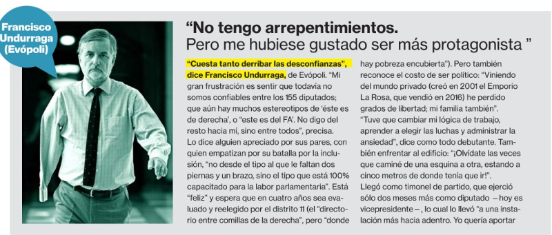 Francisco Undurraga es una de las «tres promesas de la Cámara de Diputados» según diario La Segunda